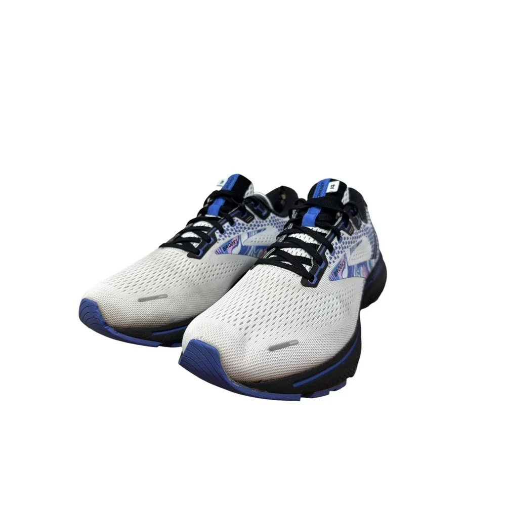 Brooks Ghost 14 Running Shoes Mens 11.5 White Blue Marble Print 1103691D145